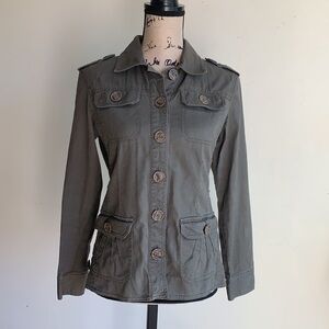 CAbi Linen Blend Utility Jacket Size Small